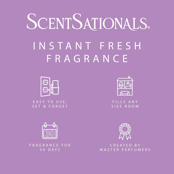 Plug in Air Freshener Starter Set – Swivel Plug Fragrance Oil Diffusers & 2 Long Lasting Scent Refills - Lilac Blossoms Scent