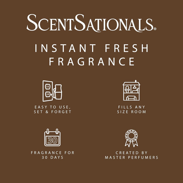 Plug in Air Freshener Starter Set – Swivel Plug Fragrance Oil Diffusers & 2 Long Lasting Scent Refills - Feelin' Cozy Scent