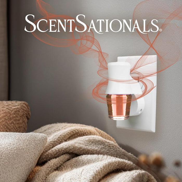 Plug in Air Freshener Starter Set – Swivel Plug Fragrance Oil Diffusers & 2 Long Lasting Scent Refills - Feelin' Cozy Scent