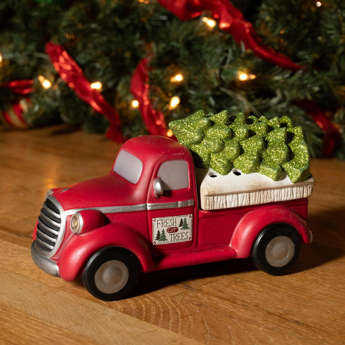 Truck Collection Red Truck and Christmas Trees Wax Warmer