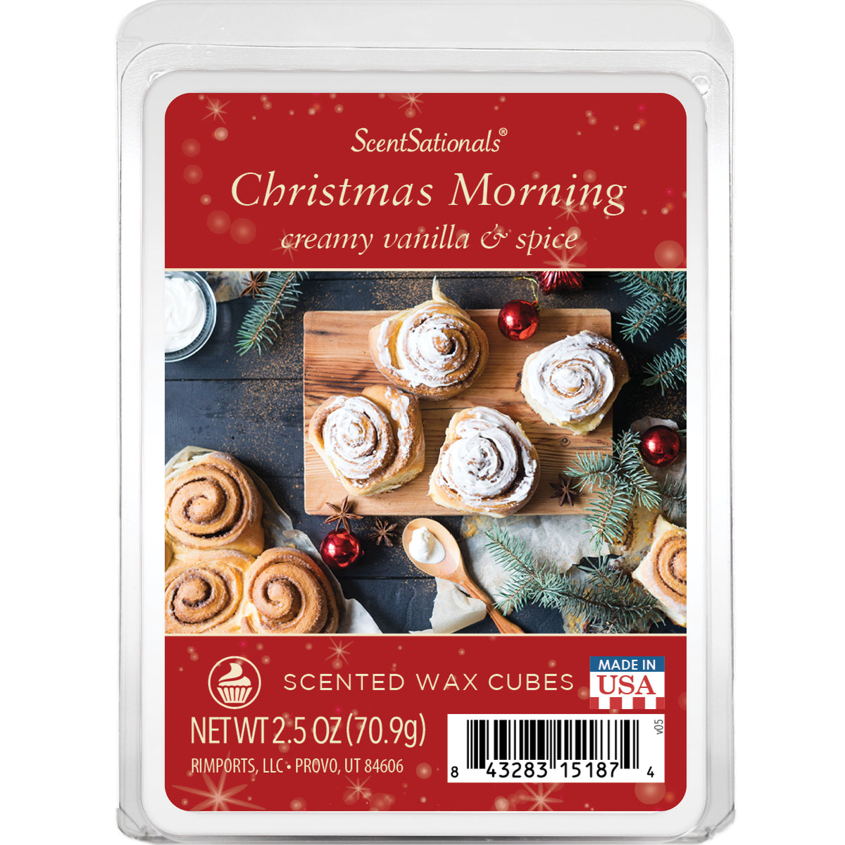 ScentSationals Santa's Sugar Cookies 2.5 Oz Scented Fragrant Wax Melts- 4  Pack at