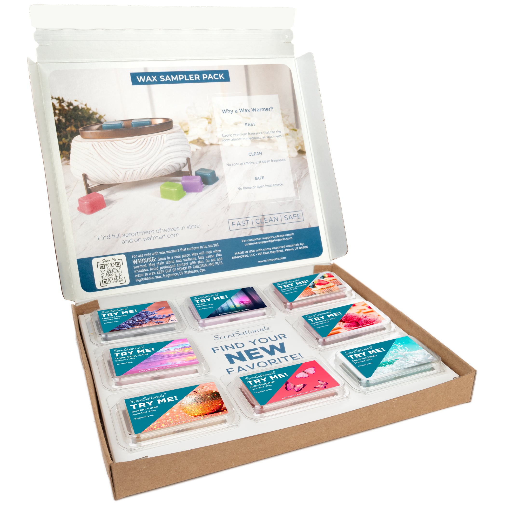 Scented Wax Cube Sample Pack of 8 ScentSationals