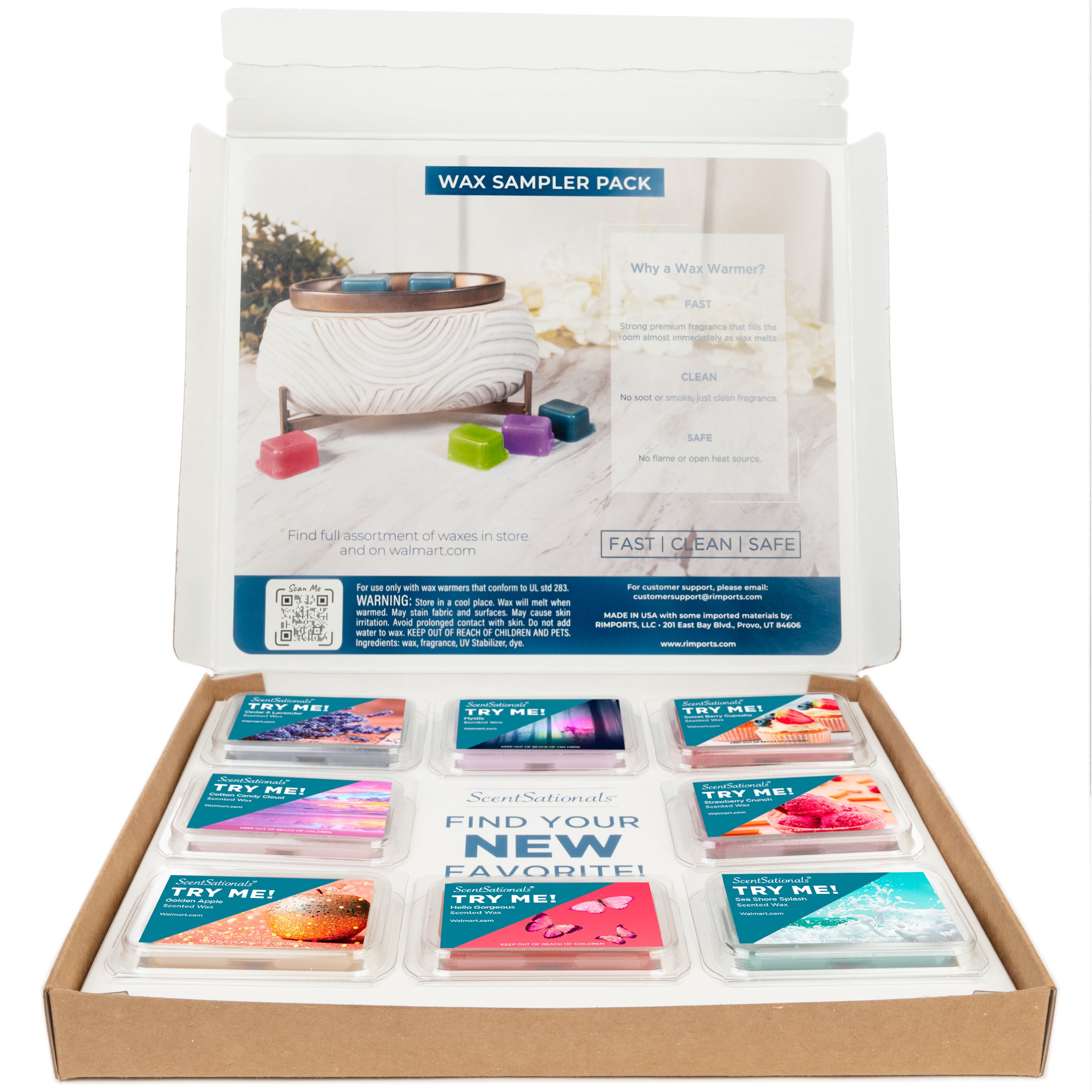 Scented Wax Cube Sample Pack of 8 ScentSationals