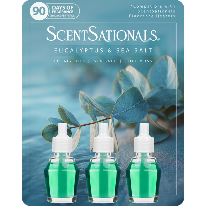 Eucalyptus & Sea Salt - Fragrance Oil Plug In Air Freshener 3pk