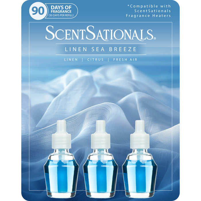 Linen Sea Breeze - Fragrance Oil Air Freshener Plug In 3pk